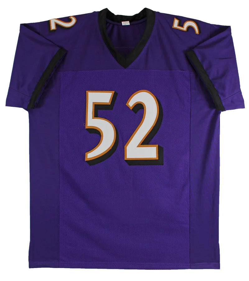 Ray Lewis Signed Purple Pro Style Stat Football Jersey with Beckett Witness